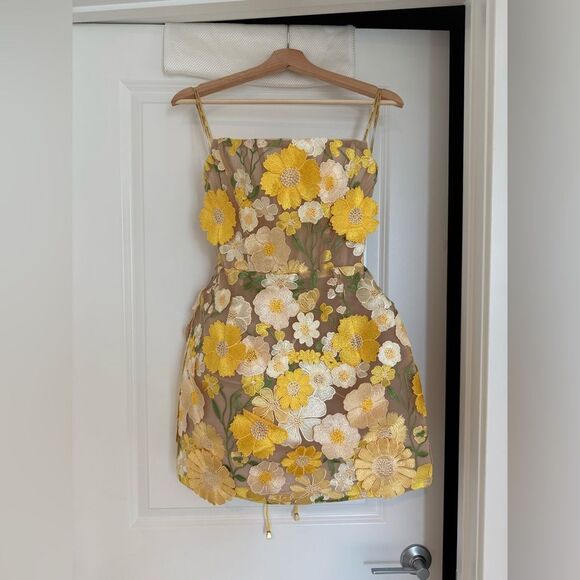 NWOT BRONX AND BANCO Jasmine Maraya Mini Dress in Yellow, size S - Picture 5 of 16